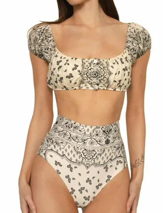 Montce Swim Ivy Bandana Bandita Bikini Top In White