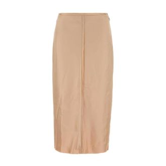 Ami Midi Skirts, female, Beige, Size: S Raw Edges Details Midi Skirt