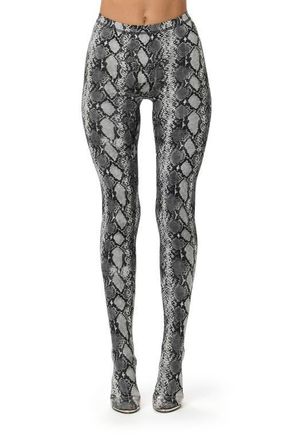 Naked Wardrobe Print Toe Leggings in Grey Snakeskin at Nordstrom, Size X-Large