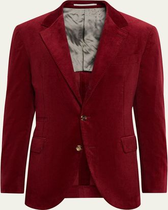 Brunello Cucinelli Mens Sea Island Cotton Corduroy Deconstructed Blazer