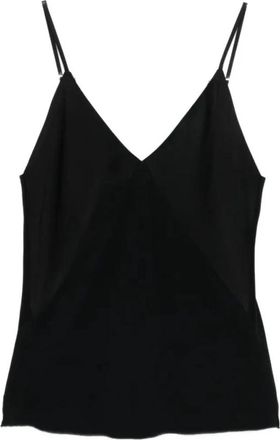 Forte_Forte Slip Top Envers Satin - Dames - Tops zonder mouwen - Zwart - S - Satijn - Tops