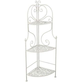 Vacchetti Vacchetti - Scaffale metallo jessica bianco brush 3piania d angolo cm 48x33h120