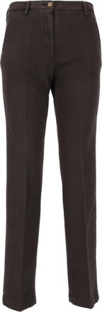 BRIGLIA 1949 Chino de Algod&oacute;n El&aacute;stico Ajustado - Trousers - Mujer - Marr&oacute;n - XL