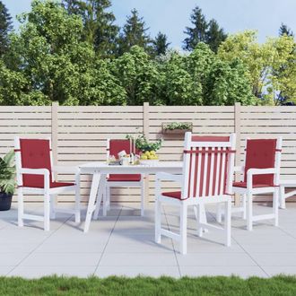 vidaXL Vidaxl - Coj&iacute;n Silla Jard&iacute;n Respaldo Bajo 4 Uds Tela Oxford Rojo Tinto