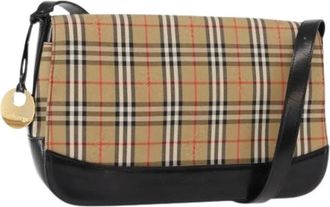 Burberry Pre-owned Cross Body Bags, female, Beige, Size: ONE SIZE Pre-owned Canvas Shoulder Bag