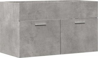 vidaXL Mobile Lavabo Bagno Grigio Cemento 90x38,5x46 cm Multistrato - Vidaxl