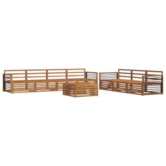 vidaXL Set Di Divani Da Esterno 8 Pz Naturale Legno Di Acacia Massello Vidaxl