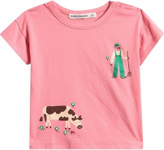 Bobo Choses Farm Adventure Organic Cotton T-Shirt in Pink at Nordstrom, Size 12M
