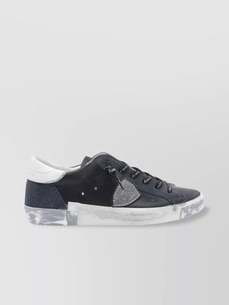 Philippe Model round toe leather low top sneakers