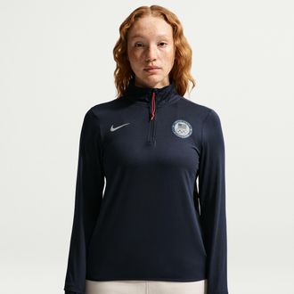 Nike Womens United States Olympic Team Swift Element 1/4-Zip Top in Blue | HQ6017-455
