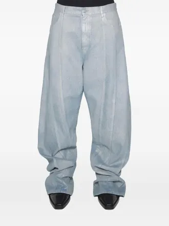 MUGLER panelled cotton trousers - men - Cotton - 35 - Blue