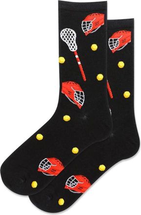 Hot Sox Womens Lacrosse Crew Sock, Black, 8 UK