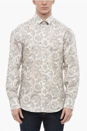 Brunello Cucinelli Camicia in Cotone Motivo Paisley taglia 3xl
