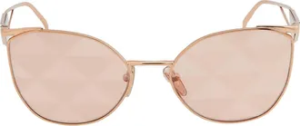 Prada Pink Tampo Triangles Silver Irregular Ladies Sunglasses PR 50ZS SVF05T 59