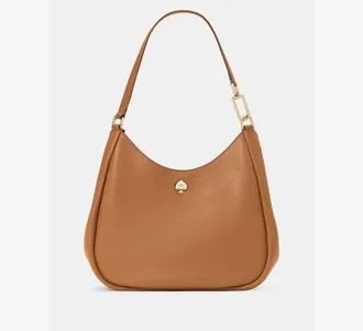 Kate Spade New York Womens Kayla Large Triple Compartment Shoulder Bag in Brown | Pebble Leather