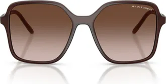 A|X Armani Exchange 53mm Butterfly Sunglasses in Shiny Opal Brown/brown at Nordstrom