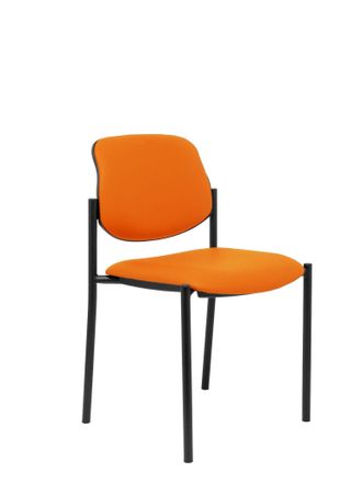 Piqueras y Crespo Silla Fija Styl Similpiel Naranja Chasis Negro