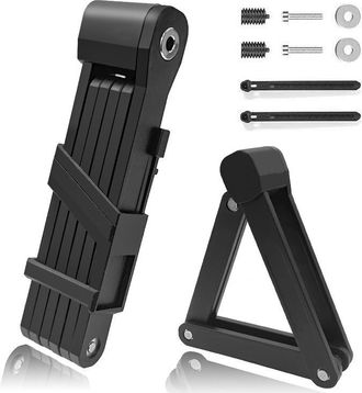 OEM Candado Plegable Para Bicicleta Con Soporte Sh - Candado Para Bicicleta De Alta Protecci&oacute;n Contra Manipulaci&oacute;n - Nivel De Seguridad 15, Negro