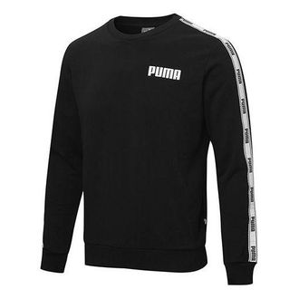 Puma Logo Tape Sweatshirt Black White 587028-01