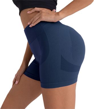 Generic Womens High Waist Yoga Shorts Seamless Butt Lifting Tight Fit Stretch Workout Pants with Tummy Control Solid Color Breathable Opaque Running Short Leg