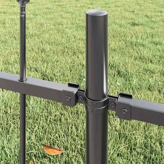 Berkfield Home Modern Garden Fence with Spear Top - Grey, 11.9 x 0.6 m, Steel in Grey