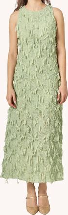 endless rose Textured Sleeveless Maxi Dress In Sage
