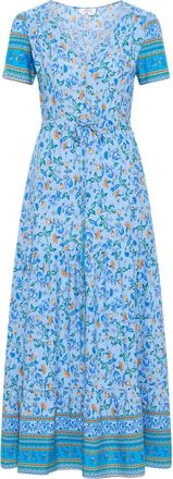 Usha Maxi-jurk met bloemenprint Dames Lichtblauw Veelkleurig