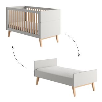OEM Lit &Eacute;volutif 70x140 Pinio Swing Gris Et Bois