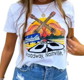 Prince Peter Nashville Broadway Cropped Tee In White