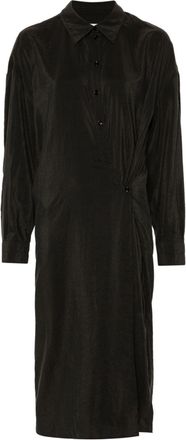 Christophe Lemaire twisted straight-collar dress - women - Silk/Polyamide - 36 - Black