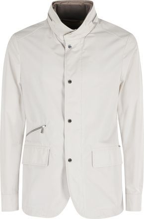 Moorer Ivory Sten At Concealed-Hood Polyester Jacket