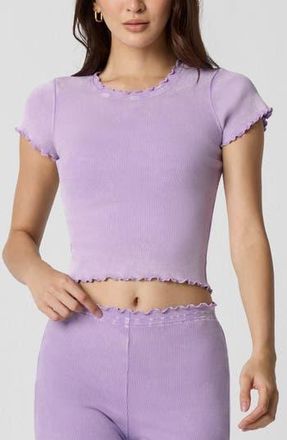 Florence By Mills Washed Rib Crop Tee in Washed Millie Lavender at Nordstrom Rack, Size X-Large