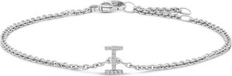 House of Brilliance 10K Gold Diamond Accent A-Z Initial Charm and Link Bracelet