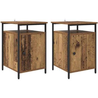 vidaXL Armario de Noche 2 pcs Madera vieja 40 x 42 x 60cm vidaXL