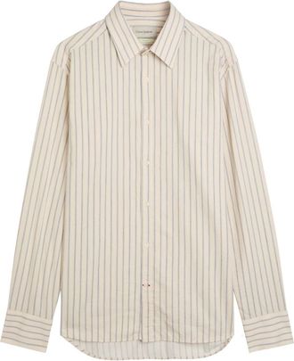 Oliver Spencer Conduit Striped Cotton Shirt - Ecru - 42 (C16.5 / XL)