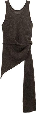 Mango Asymmetric Semisheer Alpaca Tank Top in Medium Brown at Nordstrom, Size Small