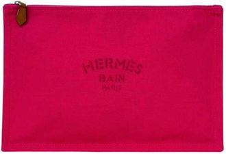Herm&egrave;s Pink Cotton Pouch (Pre-Owned)