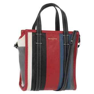 Balenciaga Bazar Convertible Tote Striped Leather Multicolour Leather Handbag (Pre-Owned)