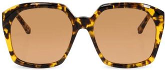 Chlo&eacute; Zonnebril - Dames - Zonnebrillen - Bruin - 57 MM - Nylon - Accessoires