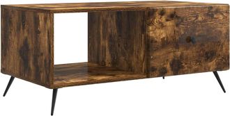 vidaXL Mesa De Caf&eacute; Roble Ahumado 90 X 50 X 40 Cm Madera De Ingenier&iacute;a Vidaxl
