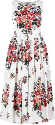 Dolce & Gabbana Fiori White Cotton Dress