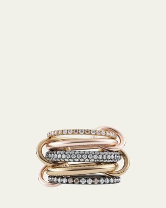 Spinelli Kilcollin Leo 18k 2-Tone 5-Link Ring w/ Diamonds