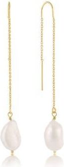 Set & Stones Sabina Pearl Threader Earrings in Gold /White at Nordstrom