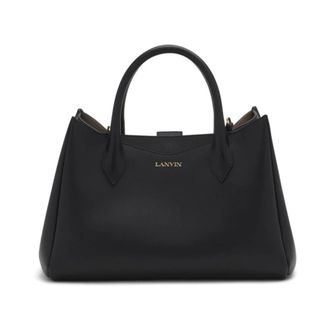 Lanvin Bolso de cuero negro con logo - Bags - Mujer - Negro - ONE SIZE