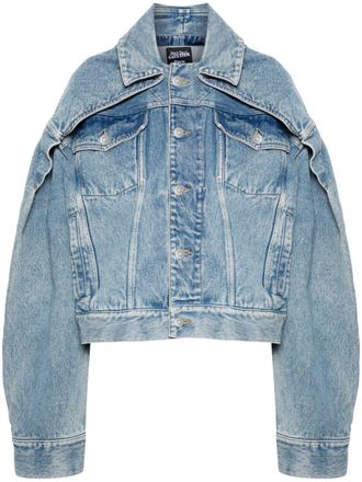Jean Paul Gaultier Giacca denim con inserti - Blu