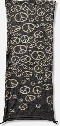 KAPITAL Fulling Wool Peace Mark Happy Scarf Black