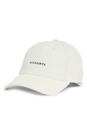 AllSaints Logo Baseball Cap in Cream at Nordstrom Rack