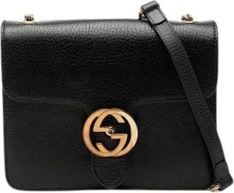 Gucci Pre-owned Crossbody Bag - Dames - Vintage Schoudertas - Zwart - ONE Size - Leer - Vintage