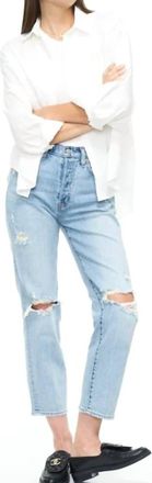 Pistola Denim Charlie High Rise Classic Straight Ankle Jeans In Bali Distressed