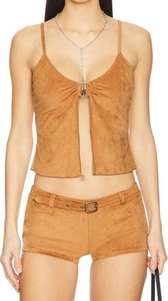 Frankies Bikinis Lucy Tankini Top In Sunkissed Suede